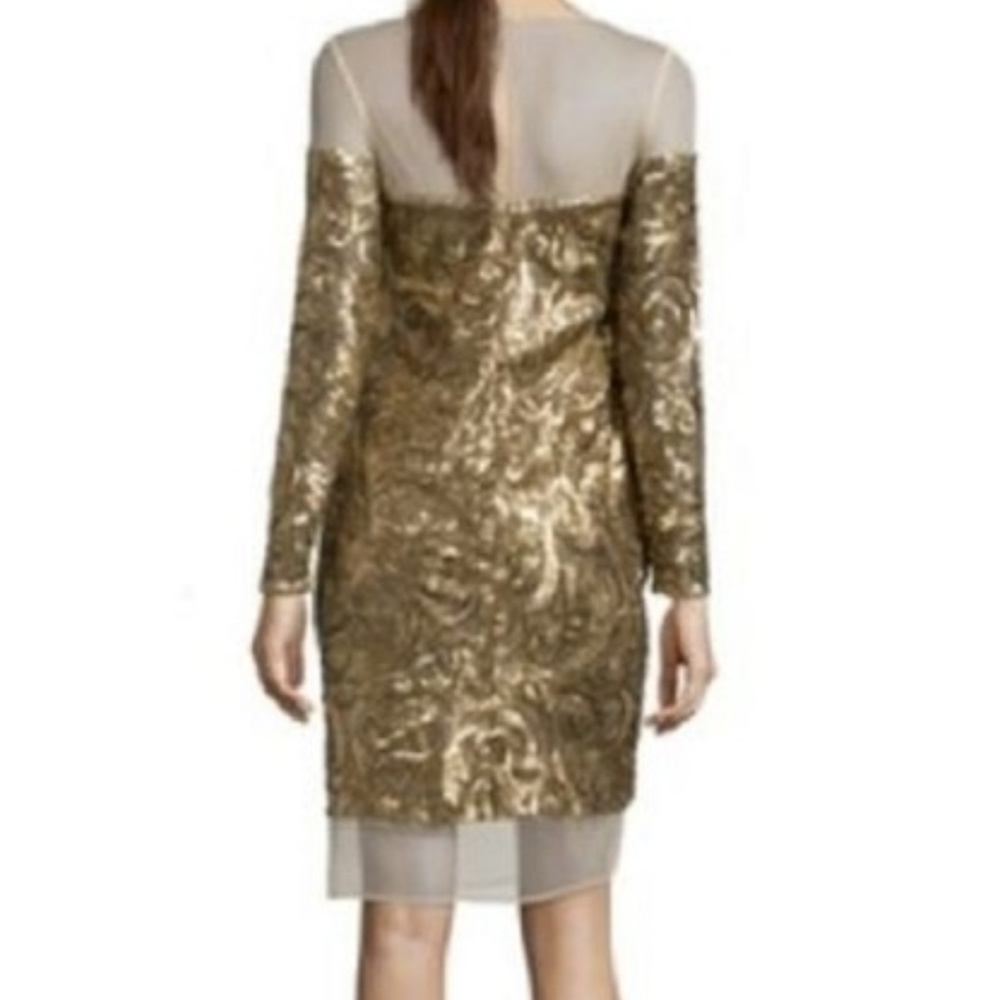 Last Chance!! BADGLEY MISCHKA Gold Sequin Formal Party Dress NEW - Picture 7 of 7